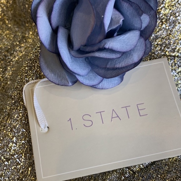 1.State Gold Silver Metallic Short Sleeveless Mini Cocktail Party Dress Women XL - Picture 8 of 12